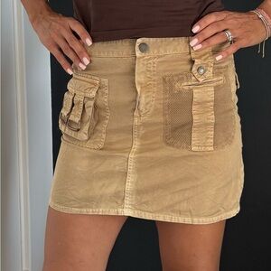 D&G Vintage Tan Mini Skirt with Stylish Pockets worn but good condition